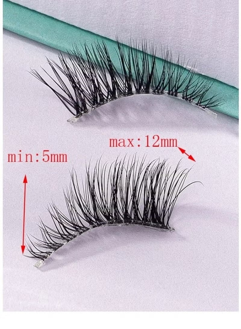 GlamKit Half Lashes With Clear Band Cat-Eye Eyelashes Fluffy Wispy False Eyelashes Natural Look Handmade Soft Diy Cluster Lashes Pack 7 Pairs - Image 3